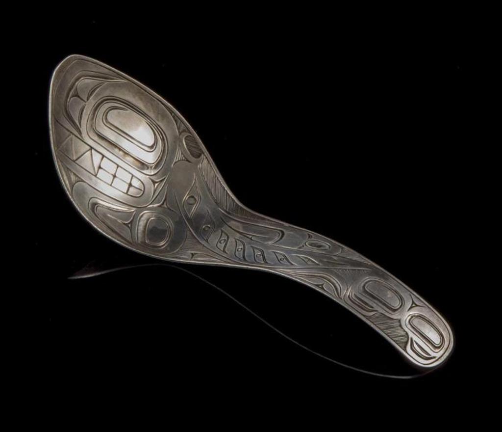 Robert Davidson and Sara Davidson (1946) - a carved silver spoon depicting a Killer Whale