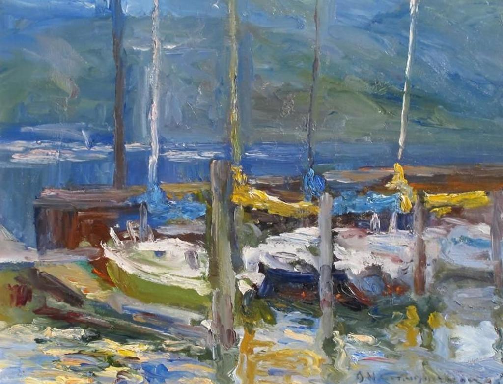 Orestes Nicholas (Rick) Grandmaison (1932-1985) - Evening Impression With Boats