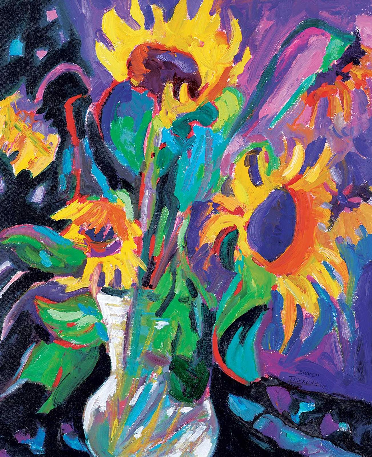 Sharon Thirkettle (1950) - Untitled - Colourful Sunflowers