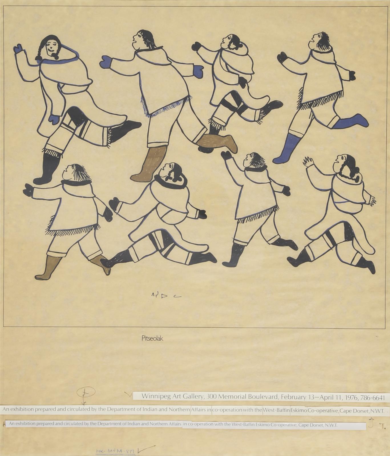 Pitseolak Ashoona (1904-1983) - Untitled (Draft For A Poster)