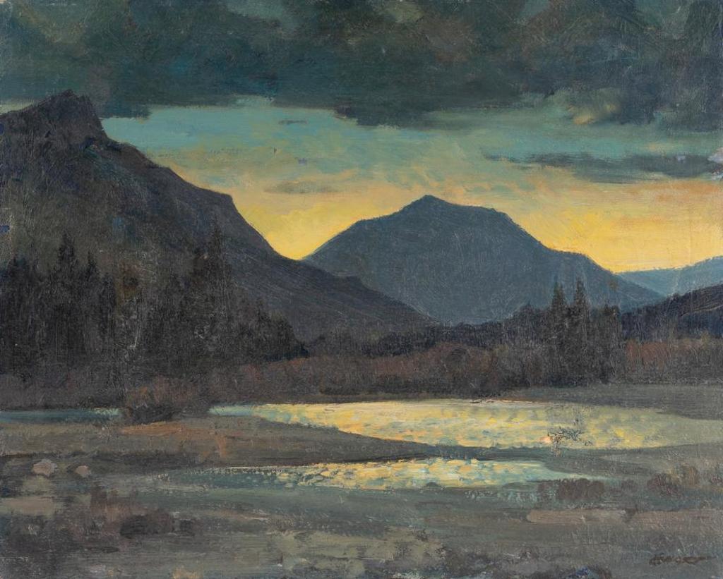 Peter Maxwell Ewart (1918-2001) - Untitled - Mountain River Landscape at Sunset