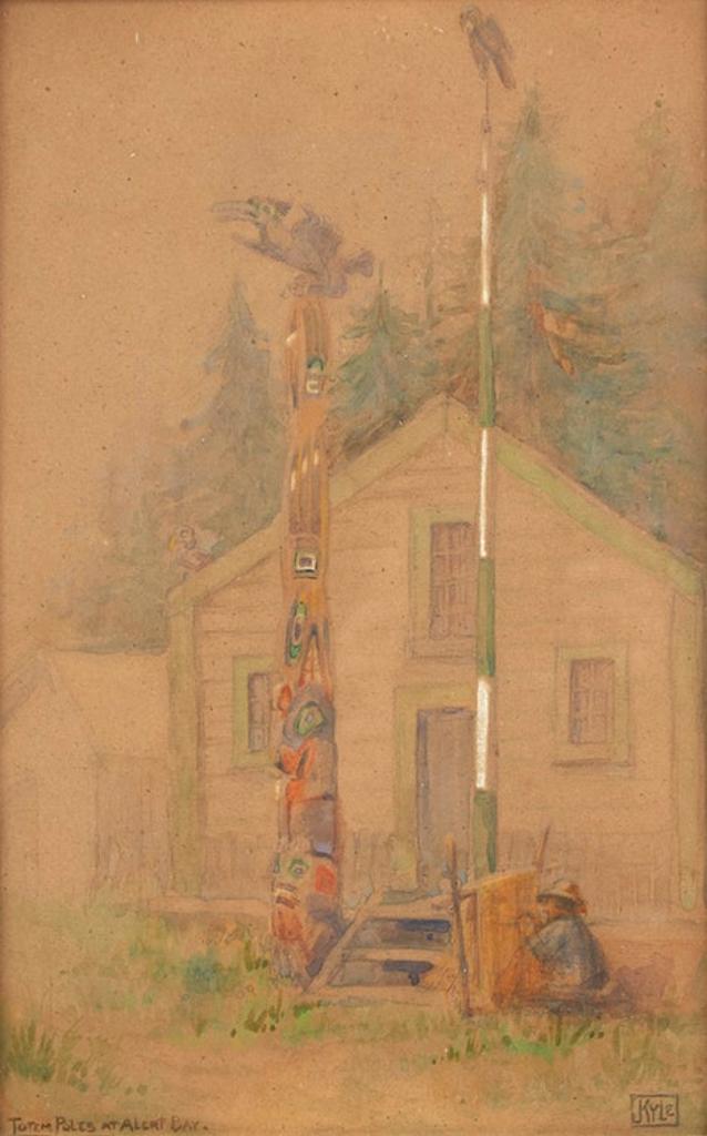 John Kyle (1871-1958) - Totem Poles at Alert Bay