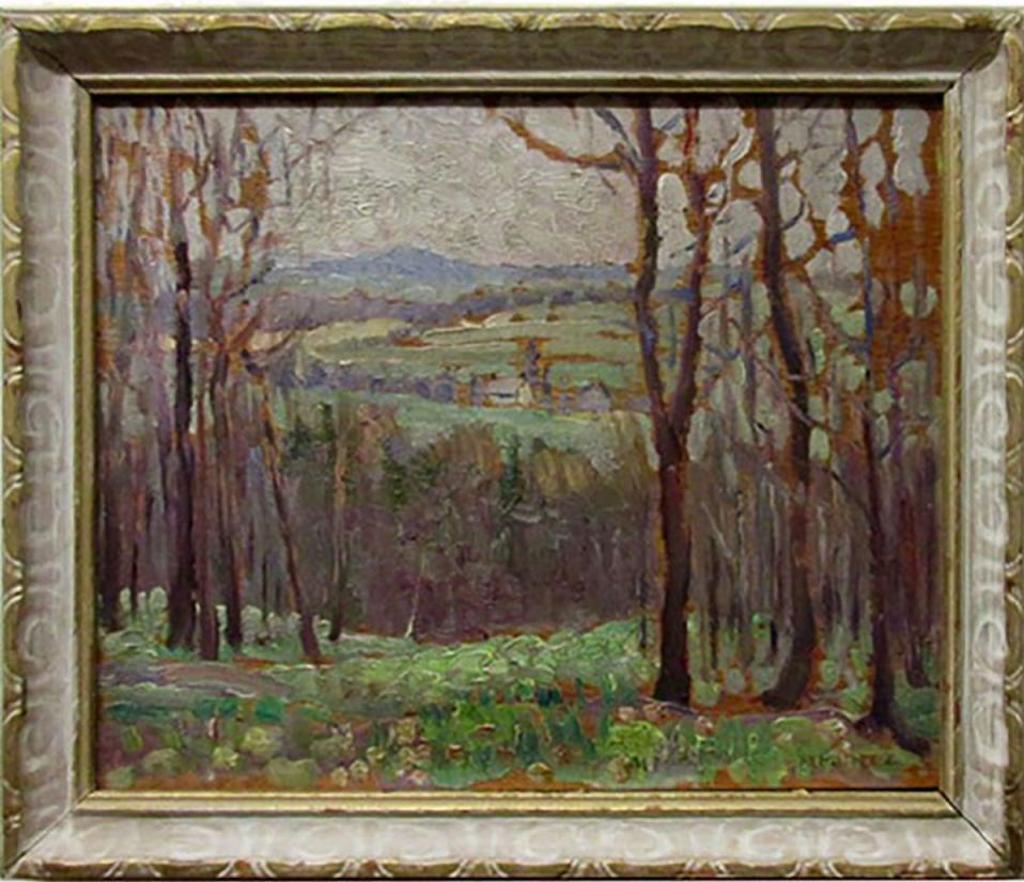 Laura Adelaine Muntz Lyall (1860-1930) - Untitled (Woodland Study With Distance Houses)
