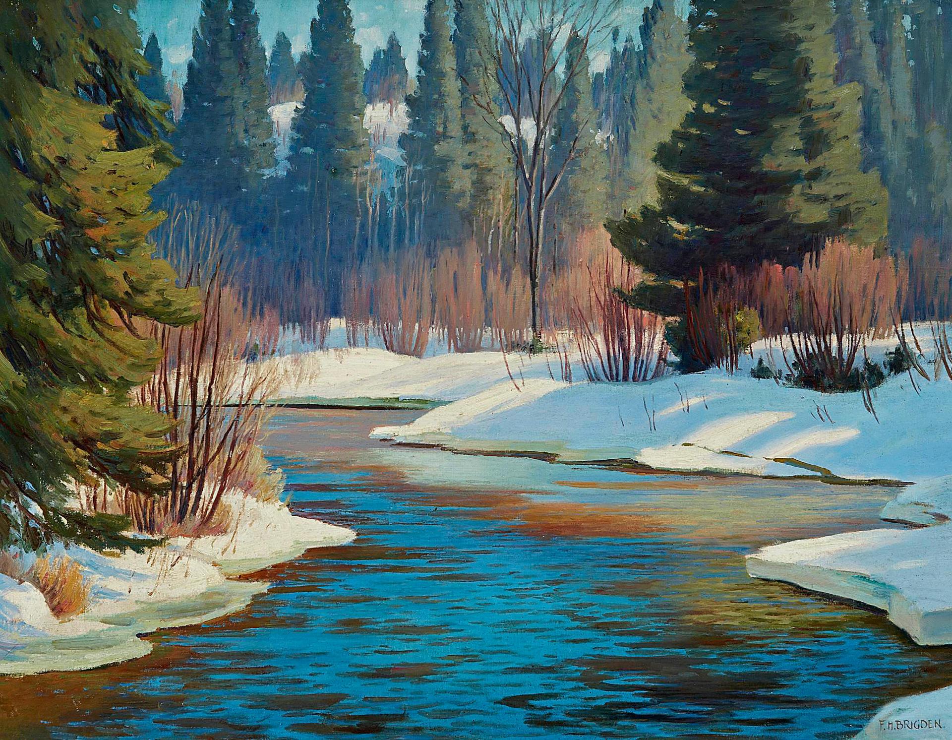 Frederick Henry Brigden (1871-1956) - Winter Stream, St. Jovite