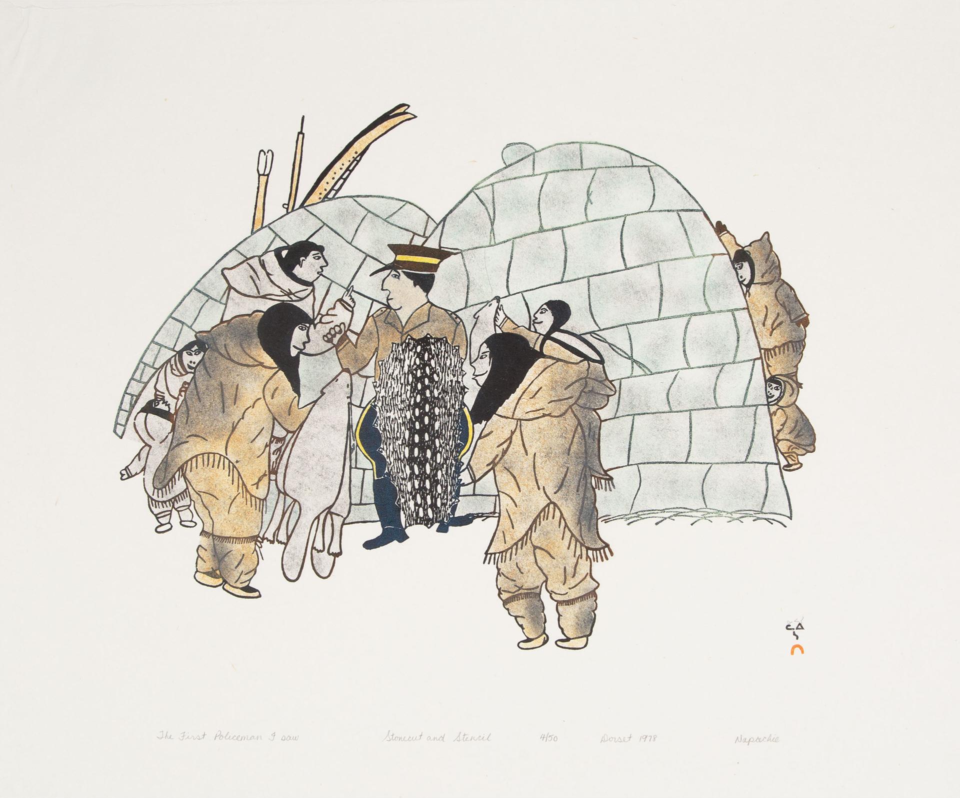 Napatchie Pootoogook (1938-2002) - First Policeman I Saw