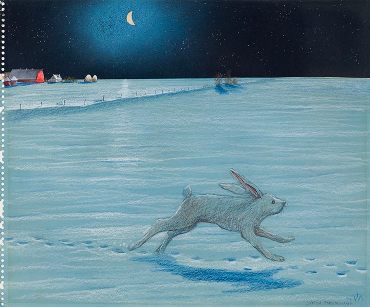 William Kurelek (1927-1977) - A Prairie Winter's Night