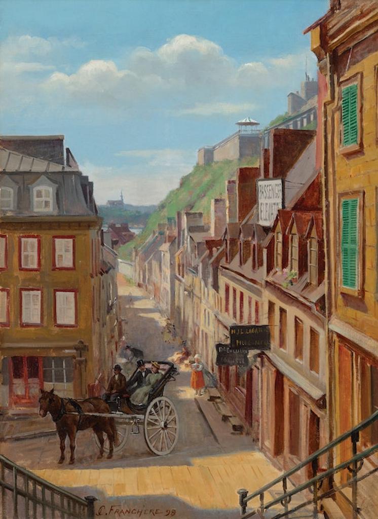 Joseph Charles Franchere (1866-1921) - La Fiacre, Rue Champlain, Quebec City
