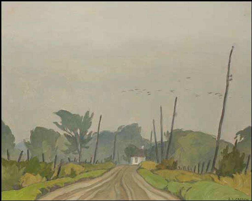 Alfred Joseph (A.J.) Casson (1898-1992) - Rain at Grenville, Que.