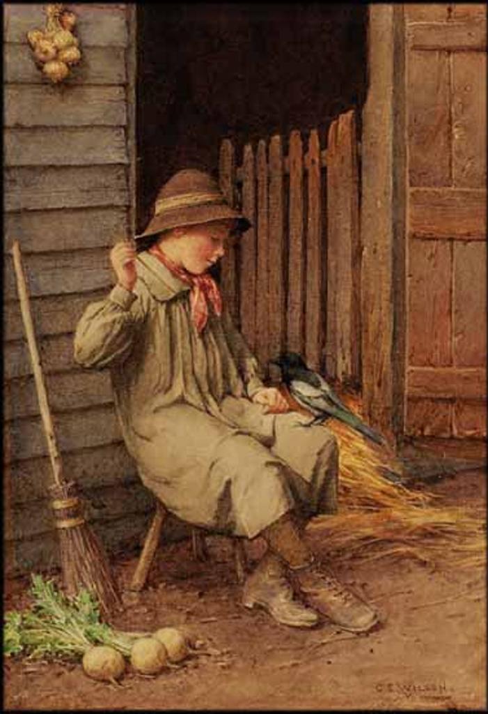 Charles Edward Wilson (1854-1941) - Boy with a Magpie