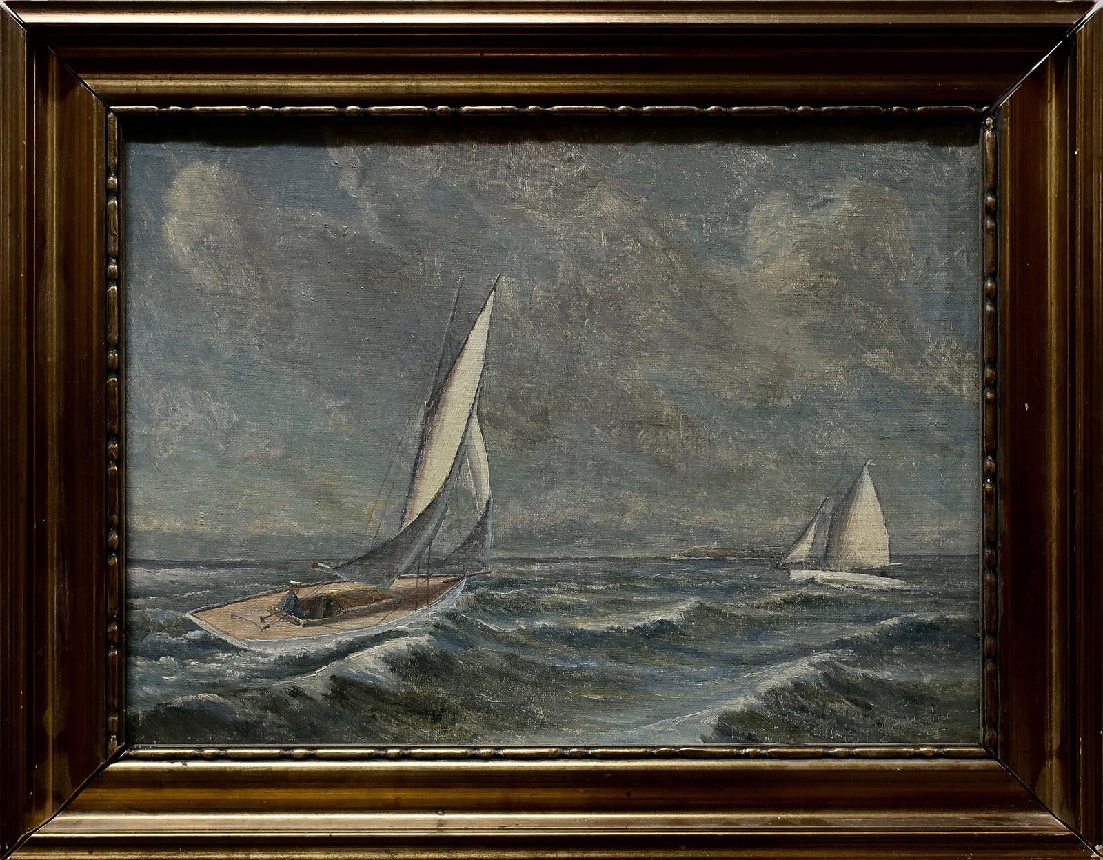 W.A. Hughson - Sailing In Heavy Seas