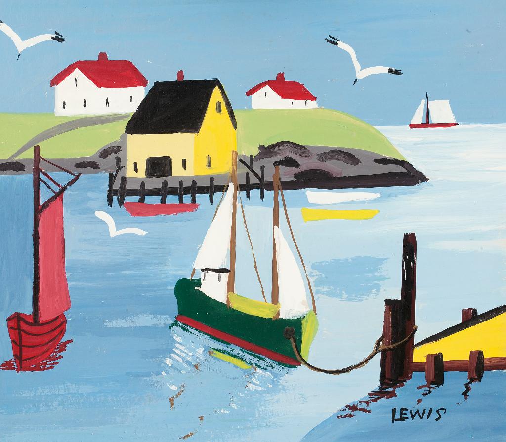 Maud Kathleen Lewis (1903-1970) - Fishing Vessels, Nova Scotia
