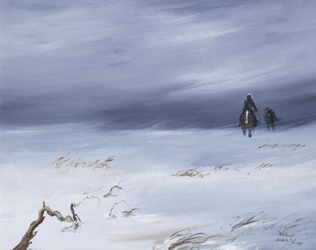 Michael Lonechild (1955) - Untitled - Winter Storm