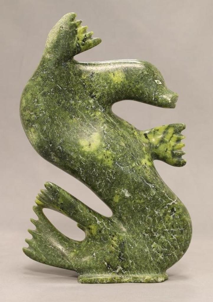 Nalenik Temela (1939-2003) - a serpentine carving of a Dancing Seal