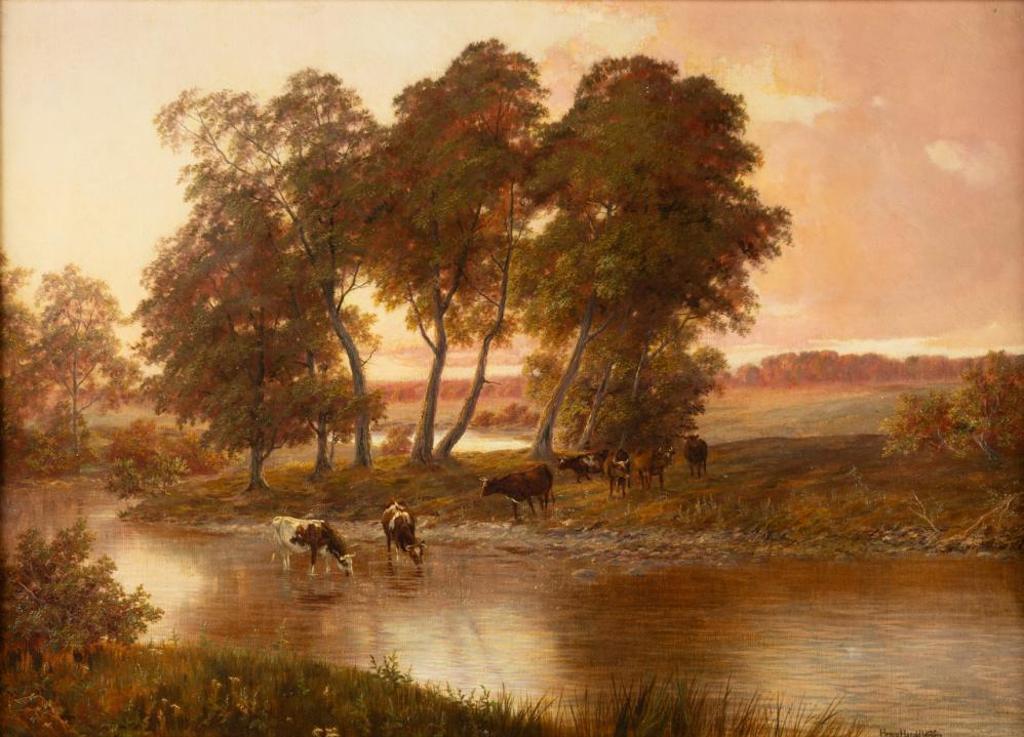 Henry Harold Vickers (1851-1918) - Cattle on the River