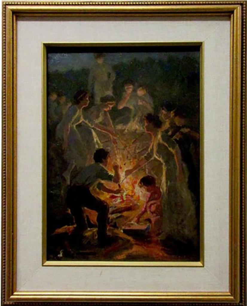 Joseph Charles Franchere (1866-1921) - Untitled (Campfire Roast)