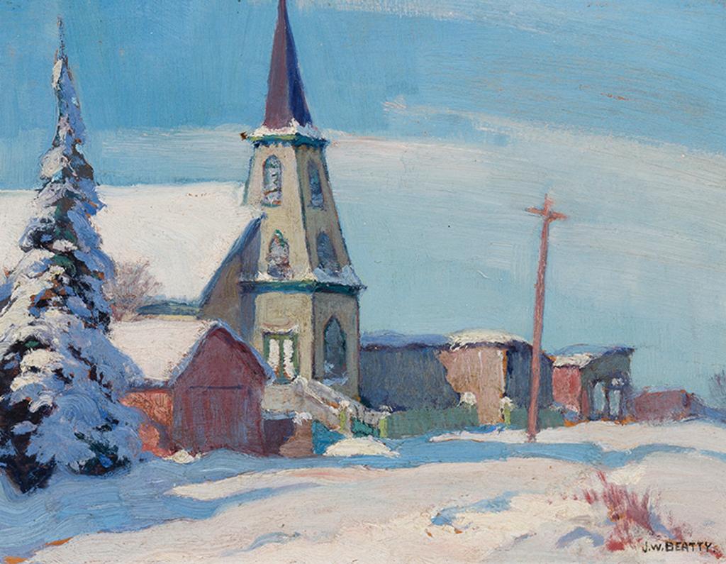 John William (J.W.) Beatty (1869-1941) - Sub Zero Weather, Burks Falls, Ontario