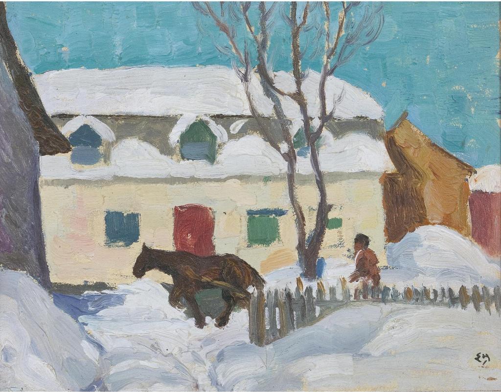 Edwin Headley Holgate (1892-1977) - Winter Snow Scene, Quebec Farm