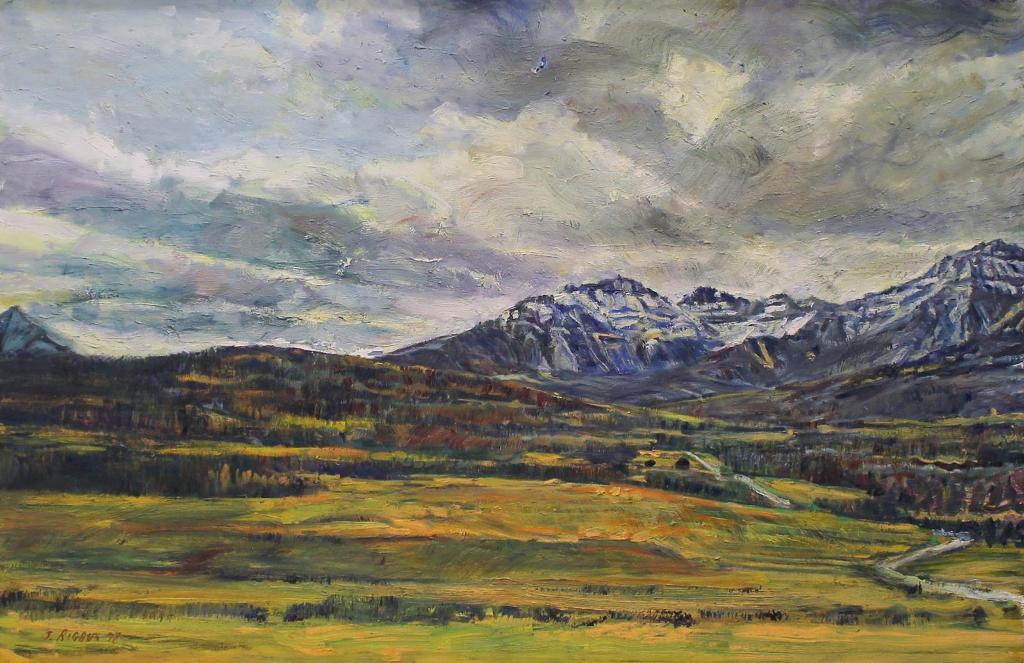 Jack Rigaux (1951) - Foothills Landscape With Storm Brewing Over The Mountains;1977