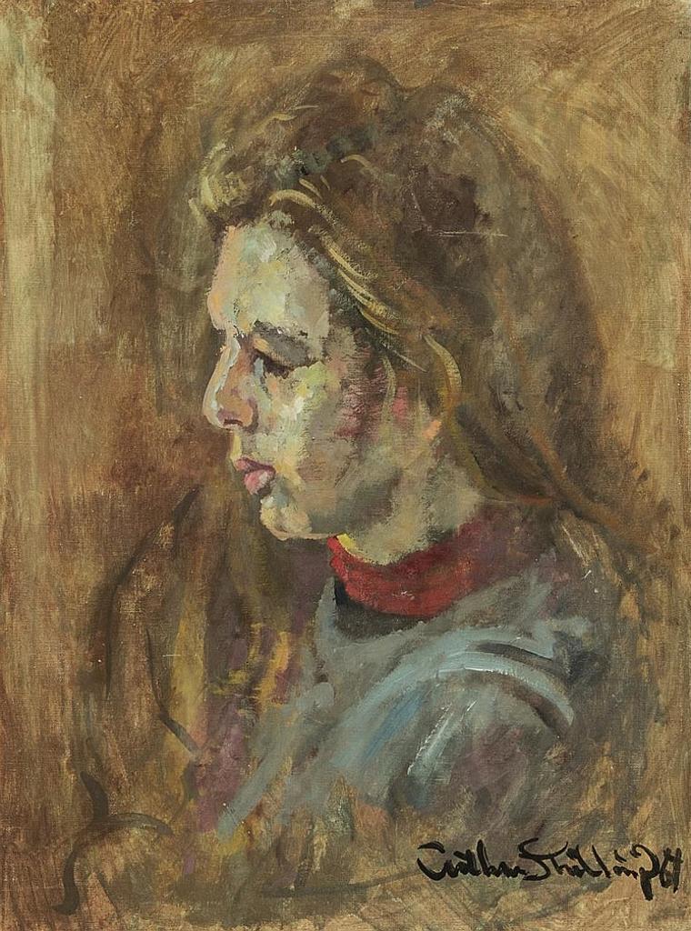 Arthur Shilling (1941-1986) - Untitled - Profile Portrait of a Woman