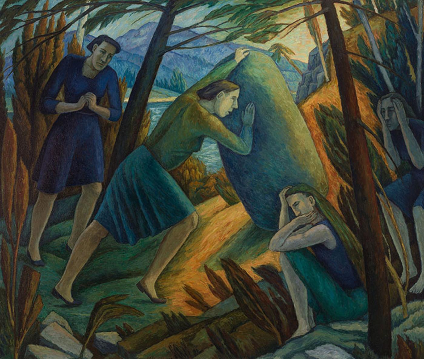 Diana Dean (1942) - Woman Pushing Rock Up a Hill