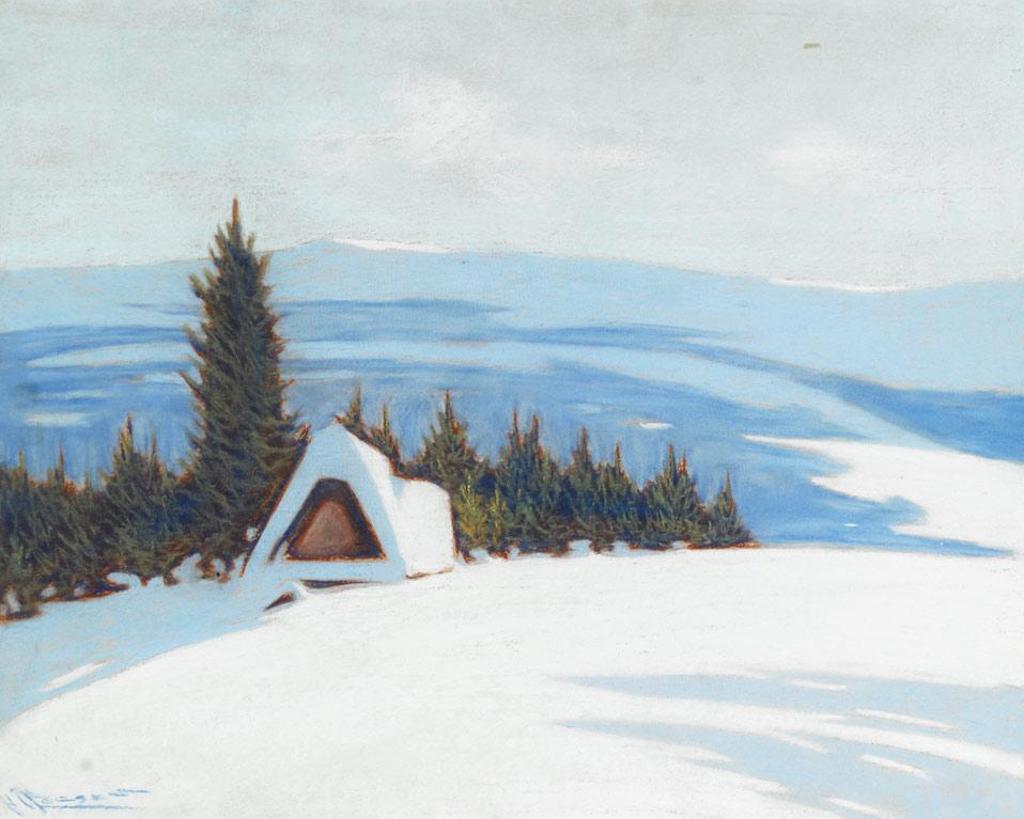 Halfred Tygsen - Winter Landscape; English Cottage From Vancouver Island; Ladysmith Vancouver Island