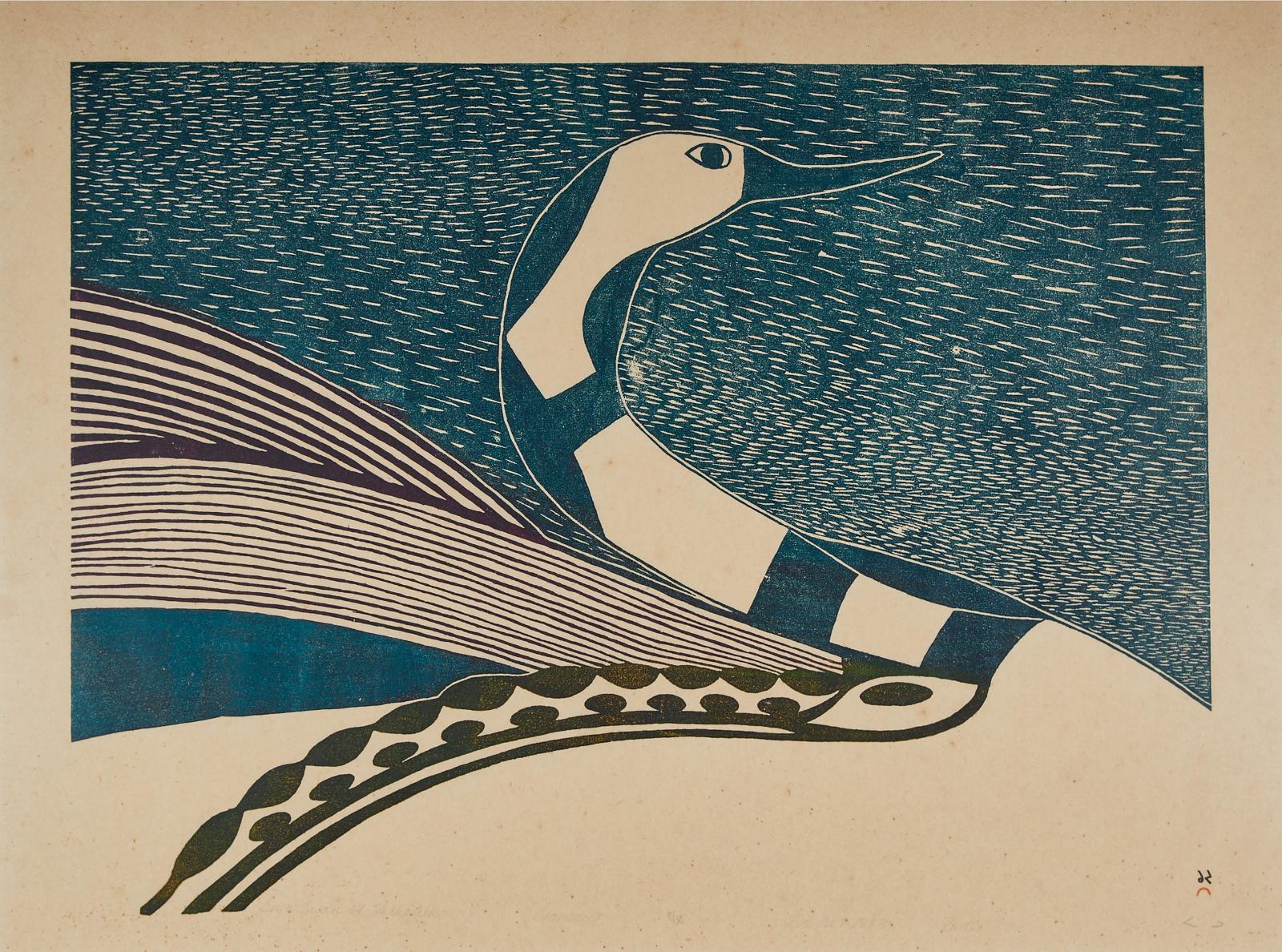 Pudlo Pudlat (1916-1992) - Snow Swan Of Parketuk