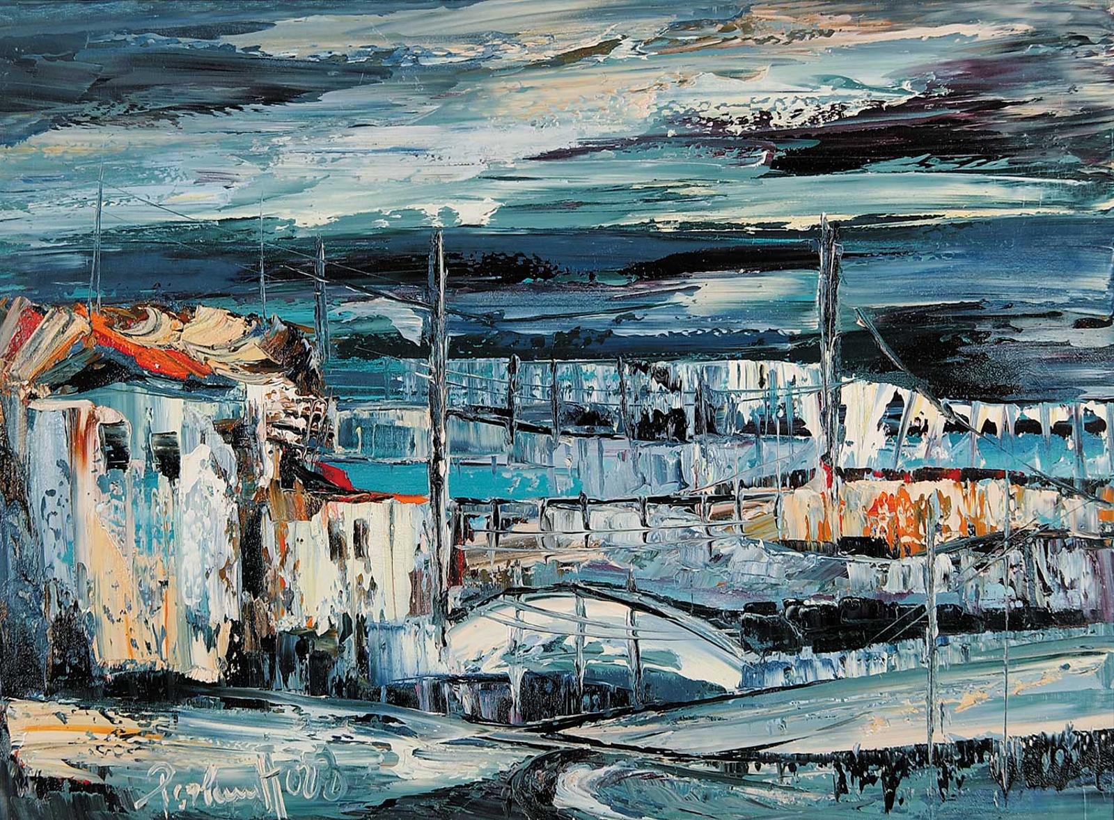 Zoltan Perlmutter (1922-2002) - Untitled - Coastal Town
