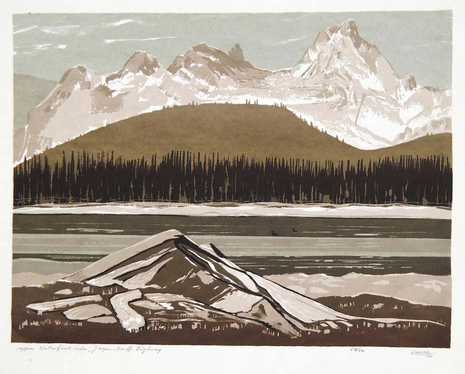 George Weber (1907-2002) - Upper Waterfowl Lake, Jasper-Banff highway  #58/62