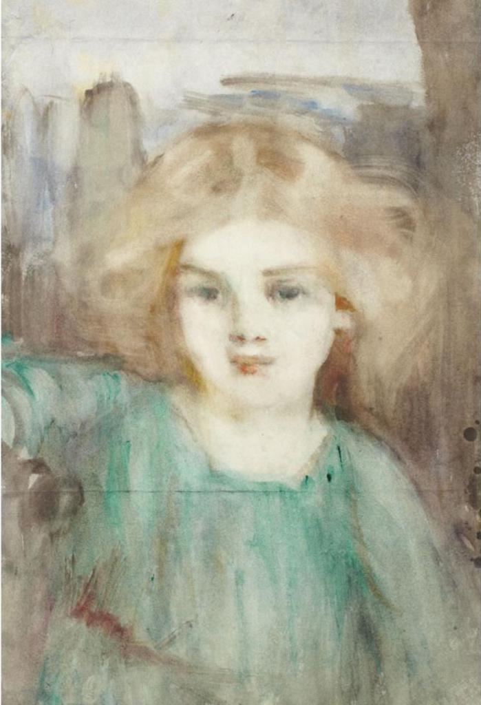 Laura Adeline Lyall Muntz (1860-1930) - Young Girl In A Green Dress