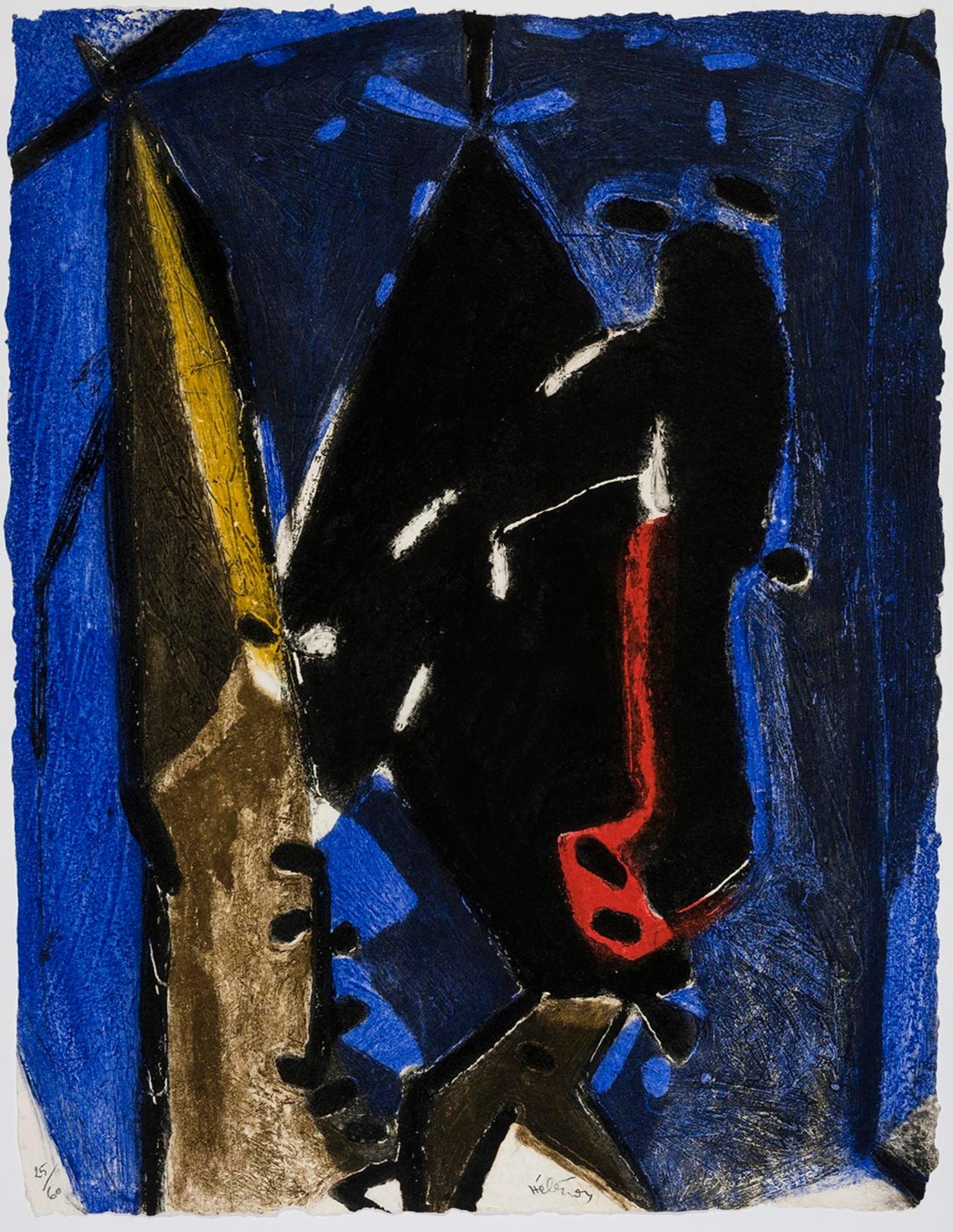 Serge Hélénon - Embrasement Red in Blue, c. 1990