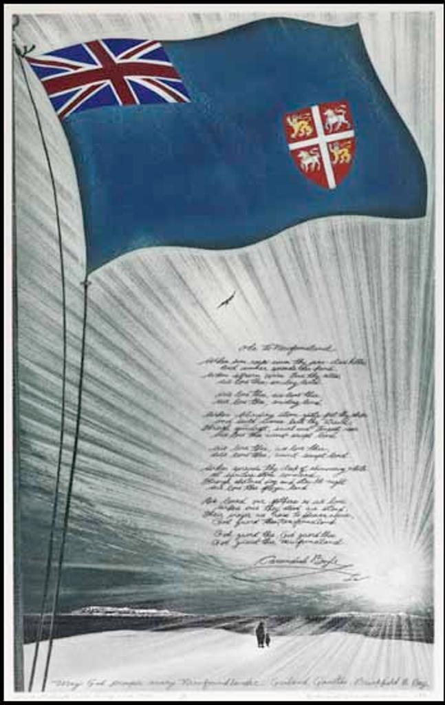 David Lloyd Blackwood (1941-2022) - Two Patriots with Flag and Ode