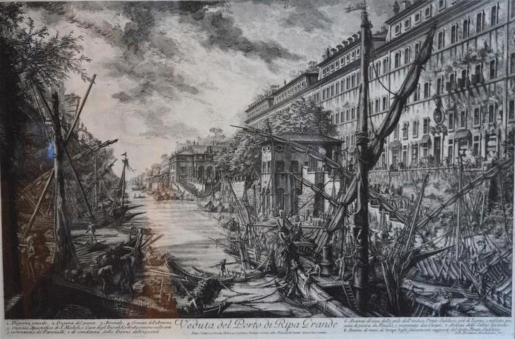Giovanni Battista Piranesi (1720-1778) - Veduta del Porto di Ripa Grande