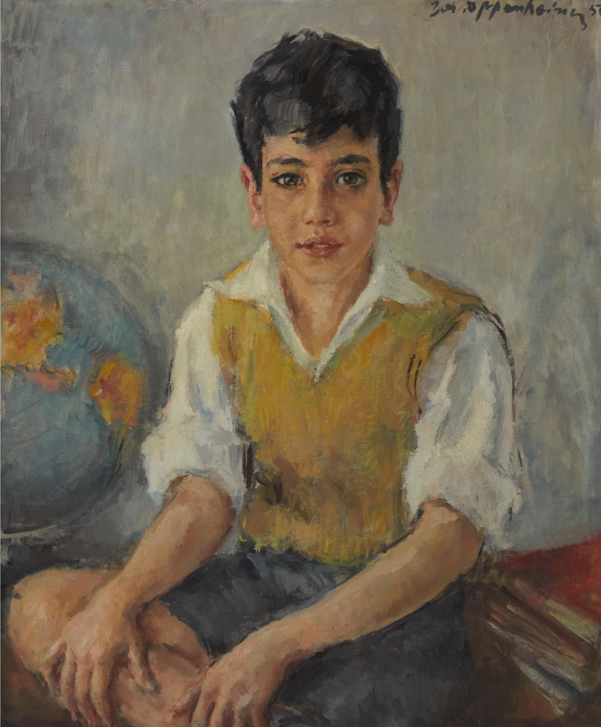 Joseph Oppenheimer (1876-1966) - Portrait Of The Young Boy, 1952