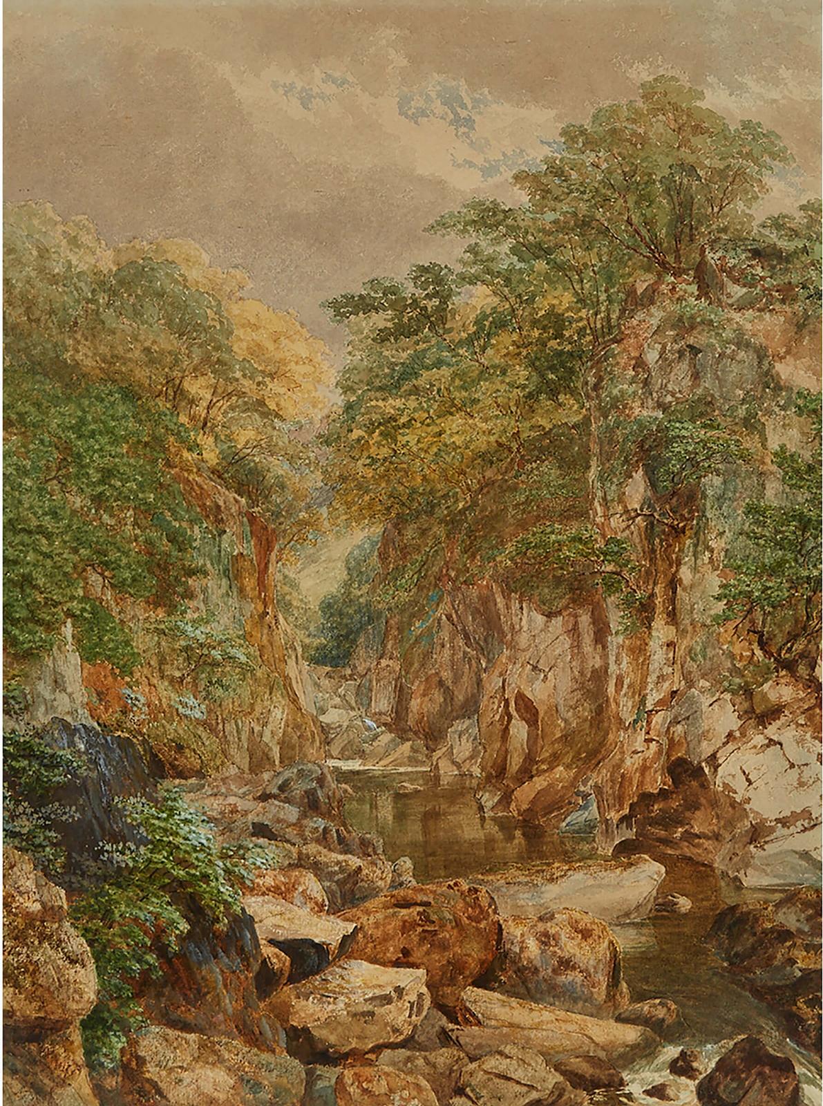 Arthur Shelly (1841-1902) - Mill Scene; Rocky River