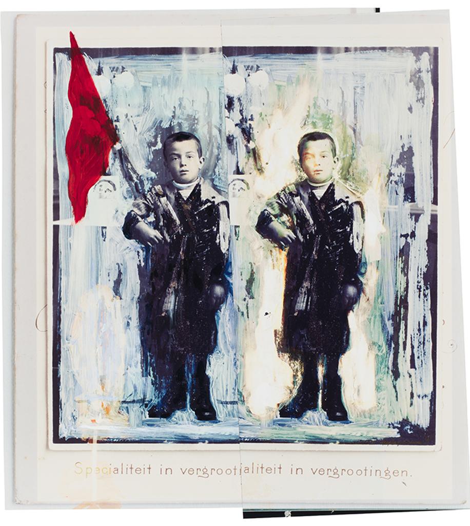 Angela Grossmann (1955) - Untitled (Twins with Red Flag)