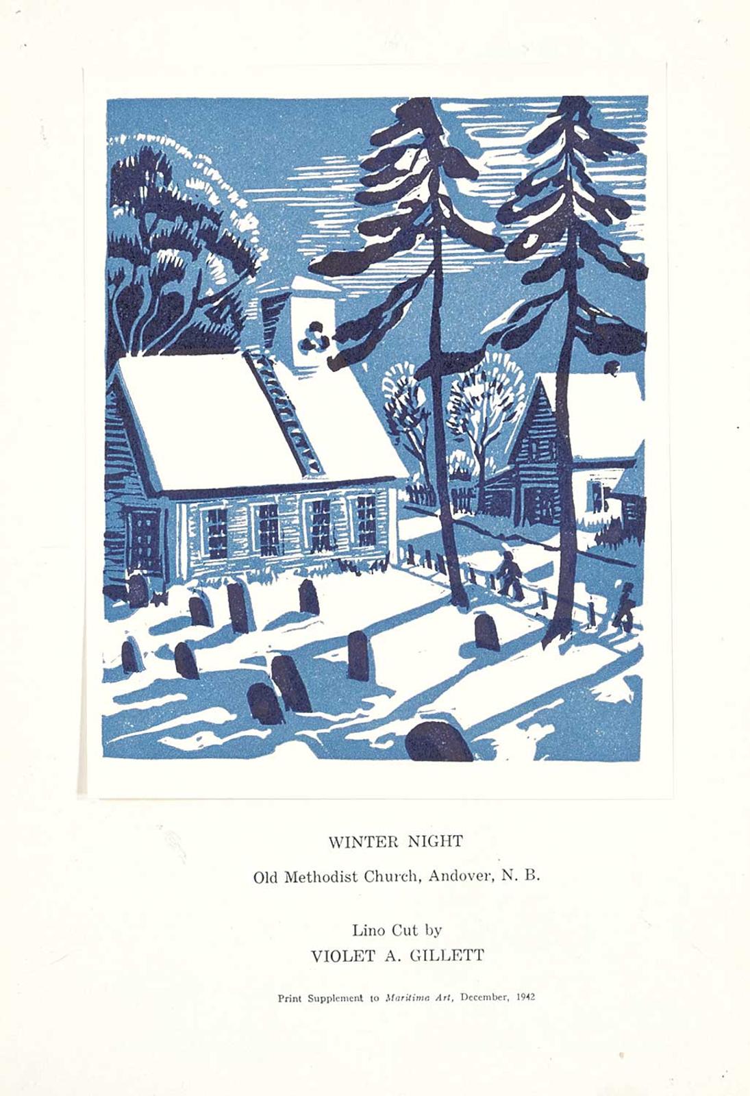 Violet Amy Gillett - Winter Night, Old Methodist Church, Andover, N.B.