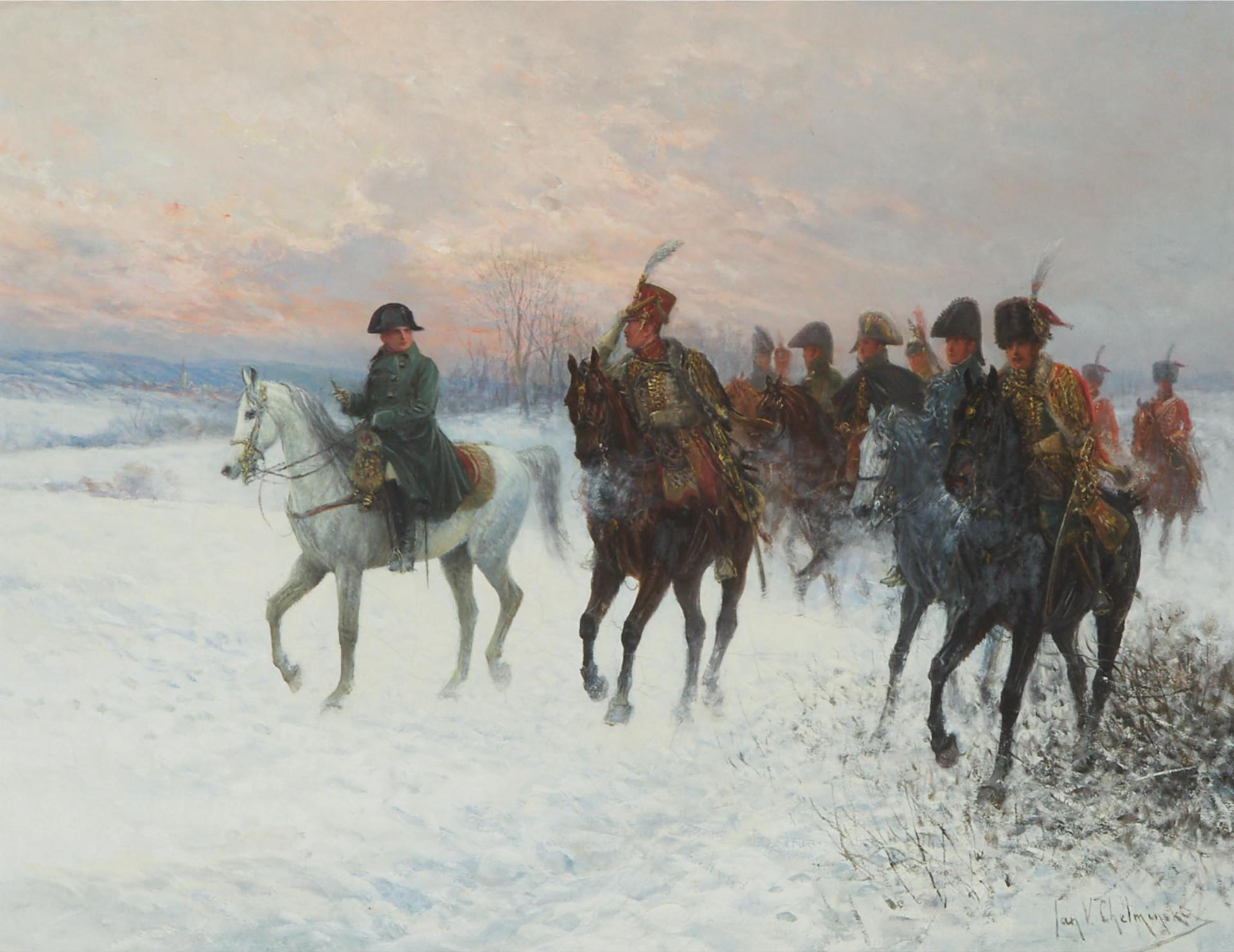 Jan van Chelminski (1851-1925) - Napoleon And Prince Poniatowski's Army During The Russian Campaign In 1812