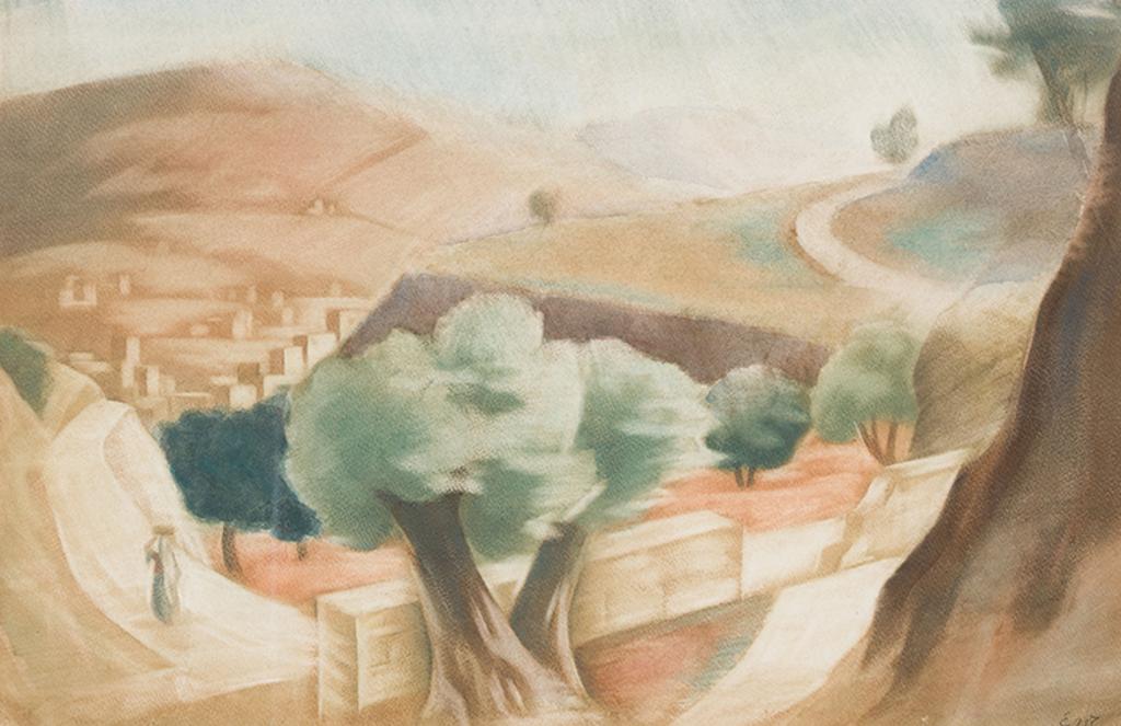 Eric Goldberg (1890-1969) - Landscape / Palestine (verso)
