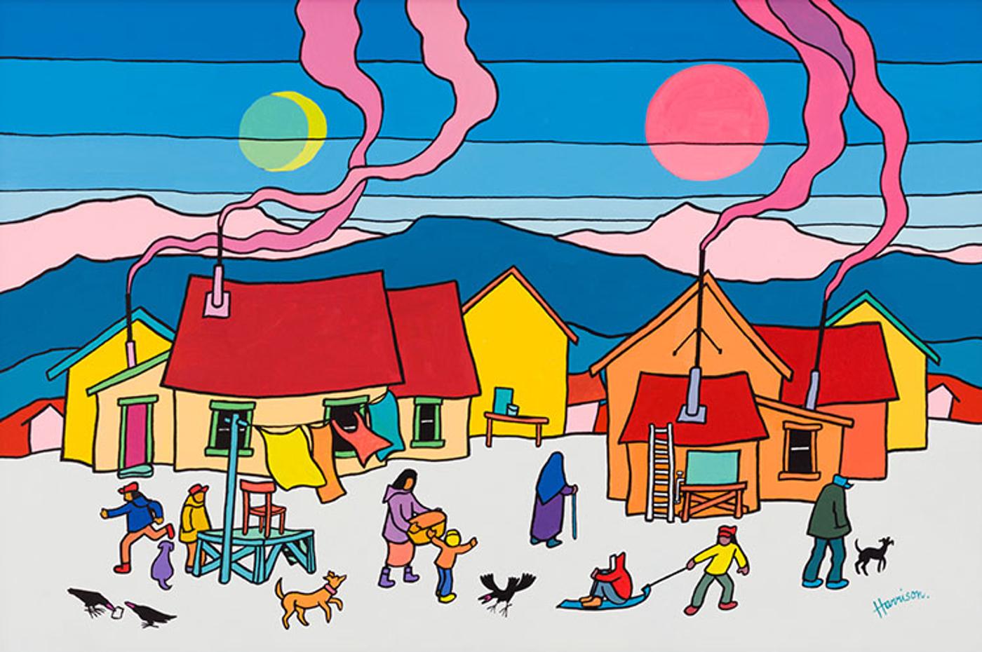 Ted Harrison (1926-2015) - Washday Sun