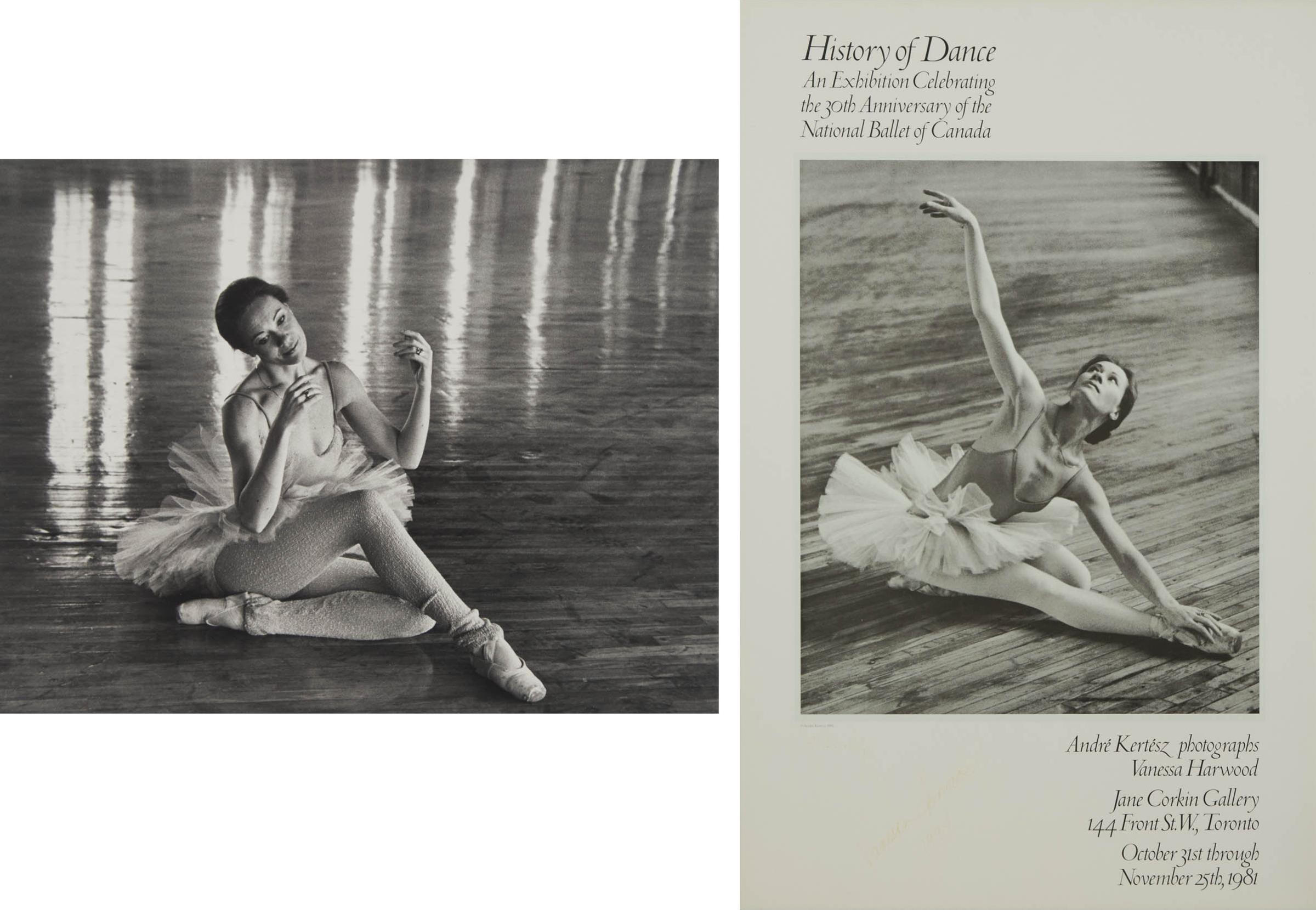 André Kertész (1894-1985) - Vanessa Harwood, 1981; History Of Dance Exhibition Poster, 1981