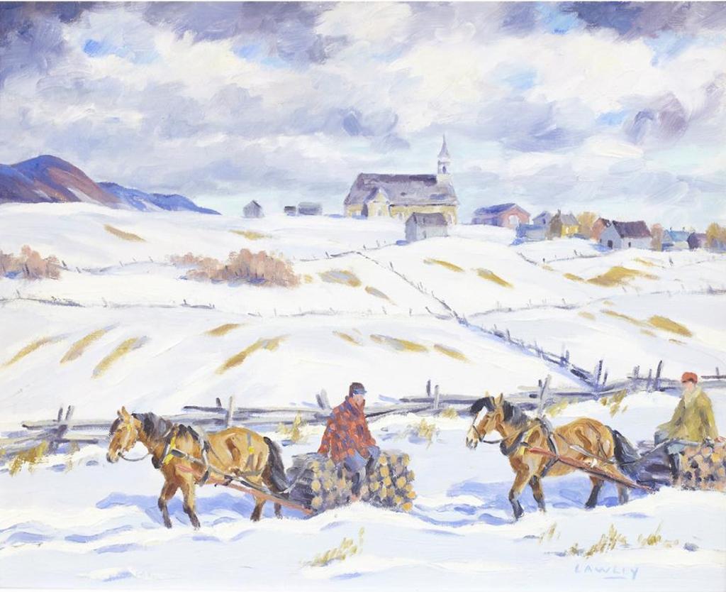 John Douglas Lawley (1906-1971) - The Church And Village Of Les Eboulemens, Charlevoix County, P.Q.