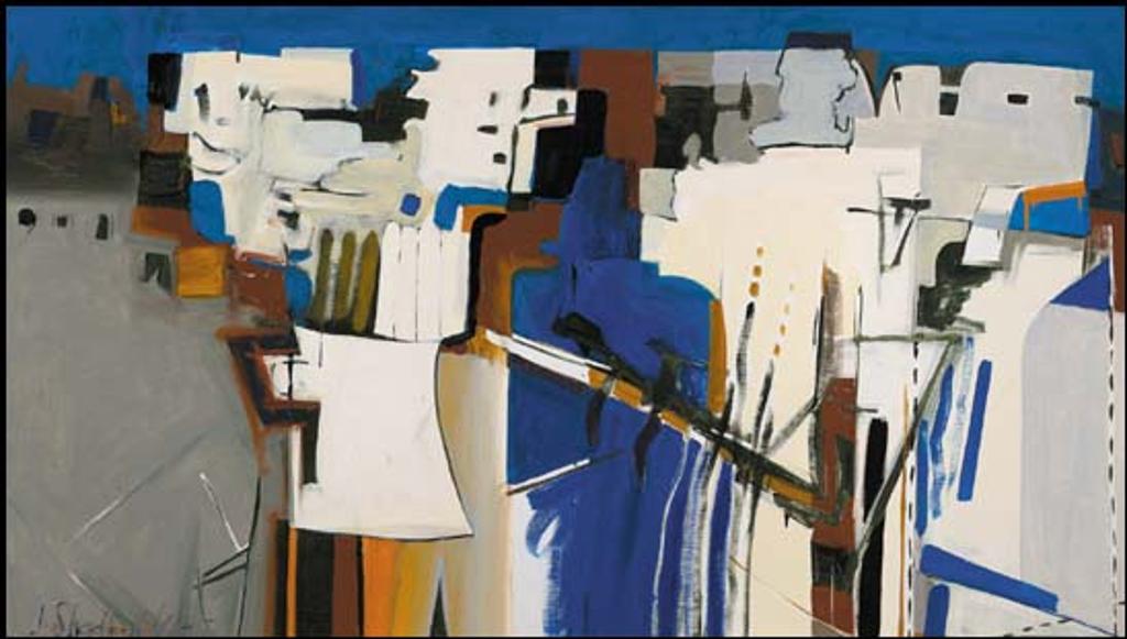 Jack Leaonard Shadbolt (1909-1998) - The Space Between Columns Series (Blue Between)