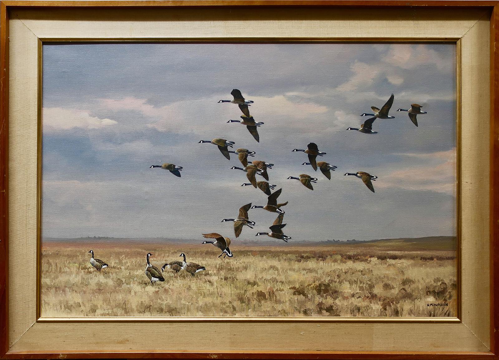 Hugh C. Monahan (1914-1970) - Canada Geese On The Open Prairies