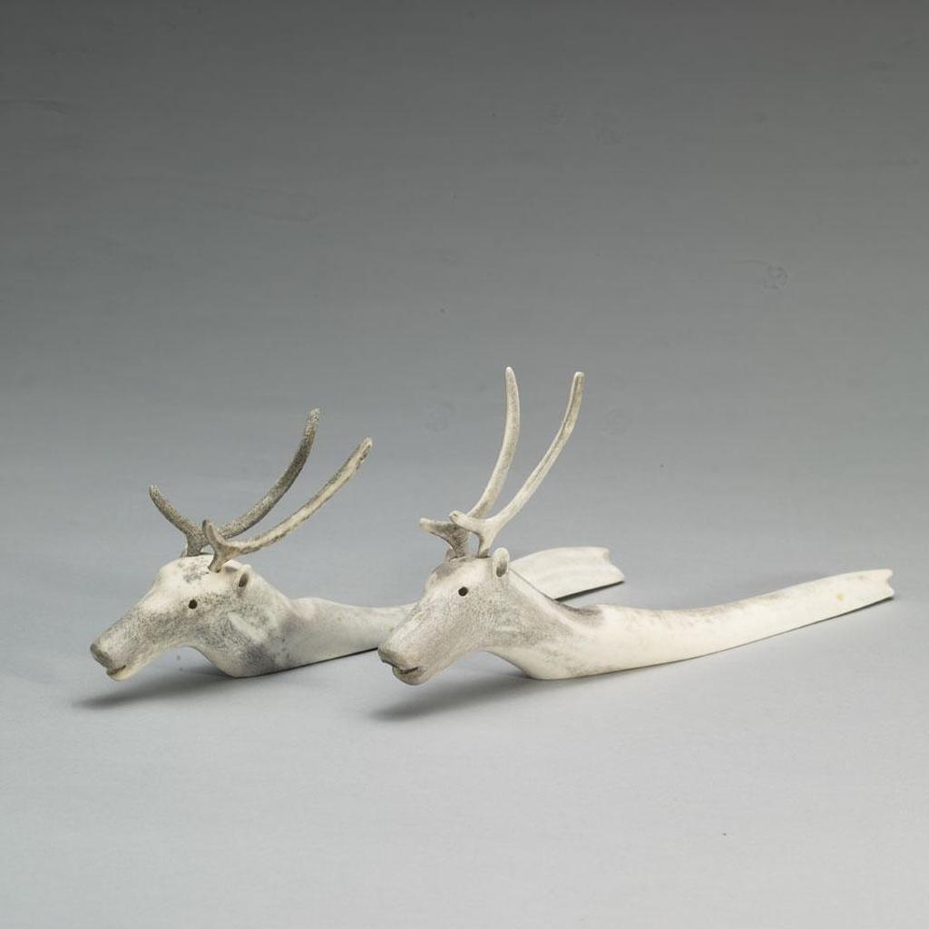 Jacob Irkok (1937-2009) - Two Swimming Caribou