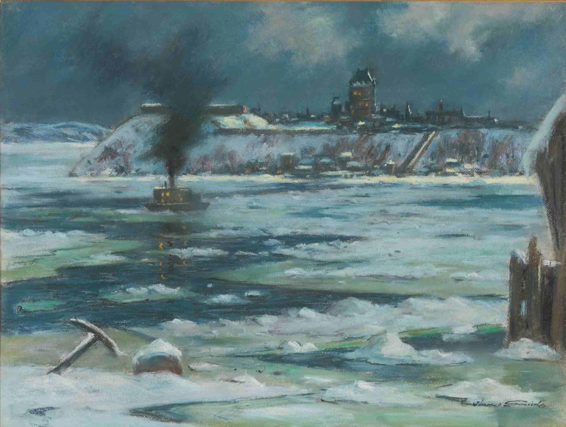 Thomas Hilton Garside (1906-1980) - Quebec City from the St. Lawrence