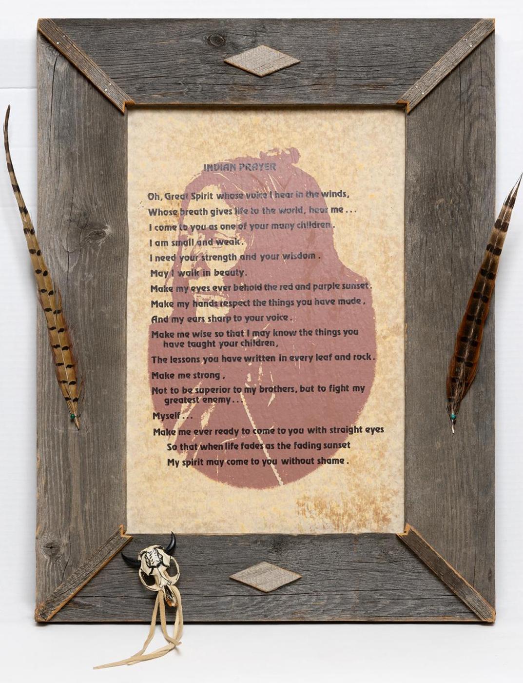 Max Mirau - Indian Prayer and Barn Wood Frame