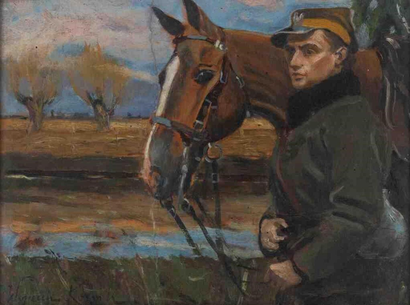 Wojciech von Kossak (1856-1942) - Soldier with horse