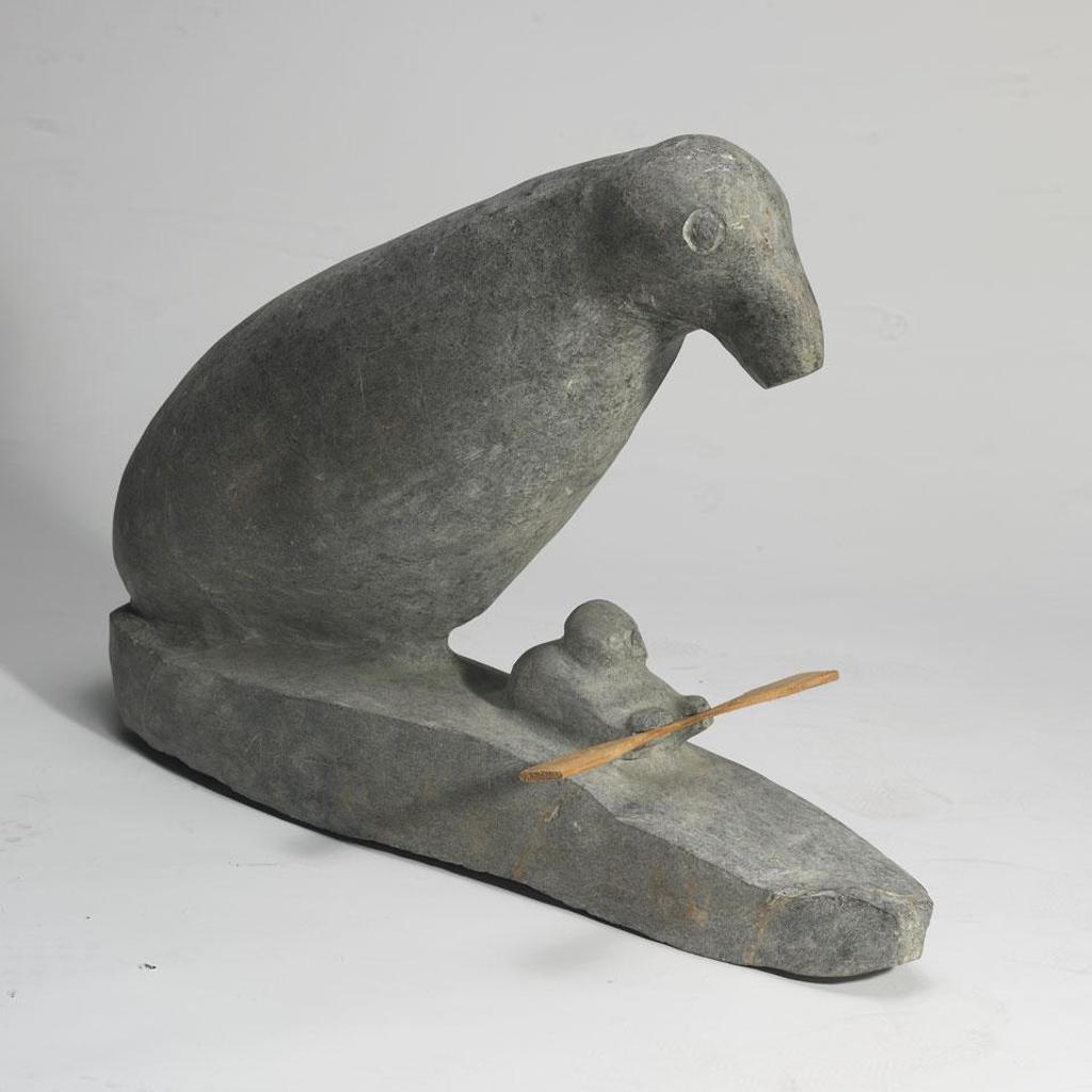 Tuna Iquliq (1935-2015) - Spirit Bird On The Back Of  Hunter’S Kayak