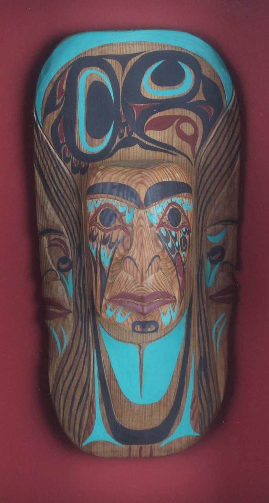 Stan Joseph - a carved and polychromed cedar Marriage mask