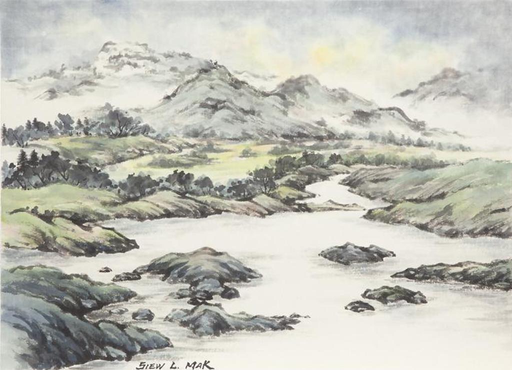 Siew L. Mak - Untitled - Shoreline and Mountains